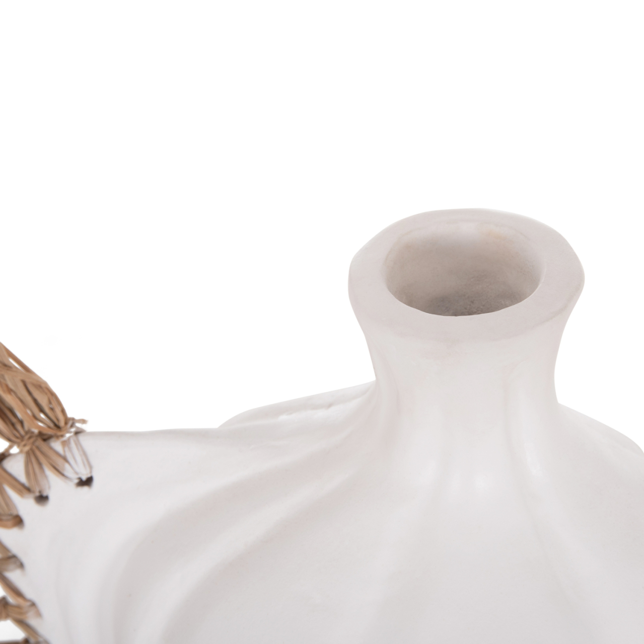 TABLE DECORATIVE VASE JEBB HM4689.02 TERRACOTA IN WHITE and GRASS--32x15x33Hcm. [9]