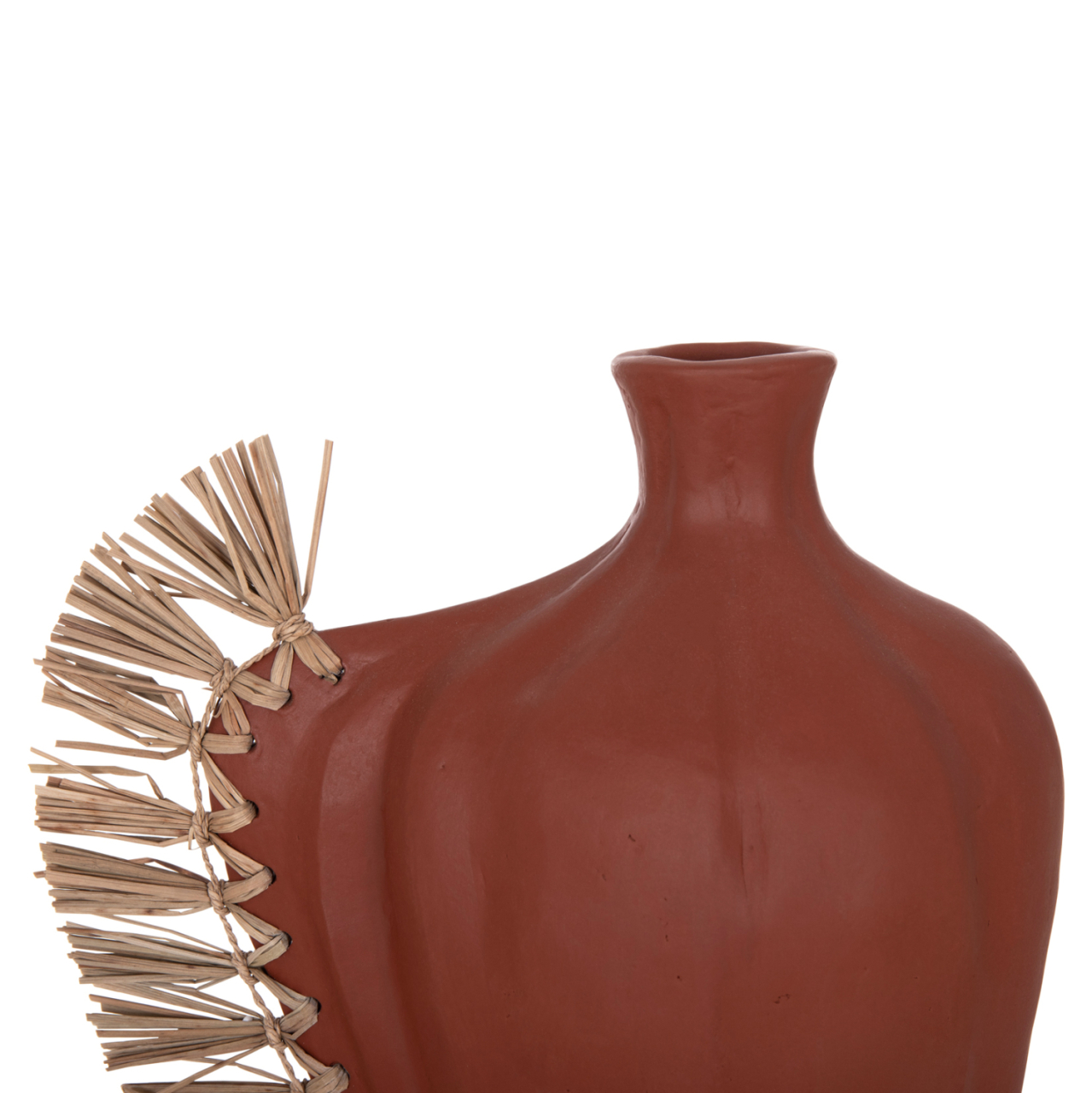 TABLE DECORATIVE VASE JEBB HM4689.08 TERRACOTA IN NATURAL and GRASS--32x15x33Hcm. [4]
