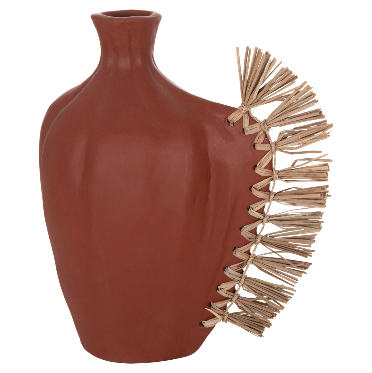 TABLE DECORATIVE VASE JEBB HM4689.08 TERRACOTA IN NATURAL and GRASS--32x15x33Hcm. [7]
