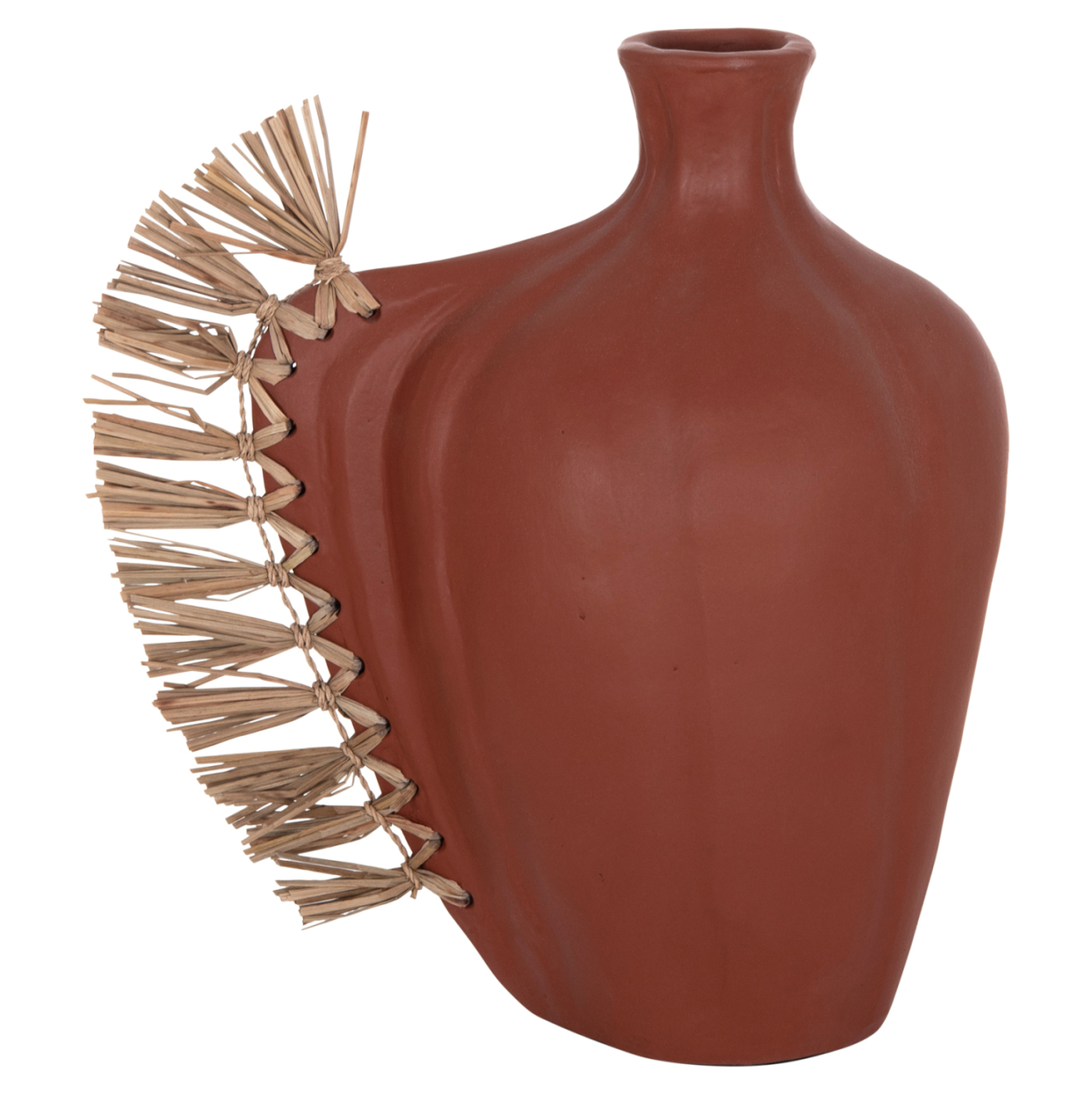 TABLE DECORATIVE VASE JEBB HM4689.08 TERRACOTA IN NATURAL and GRASS--32x15x33Hcm. [3]