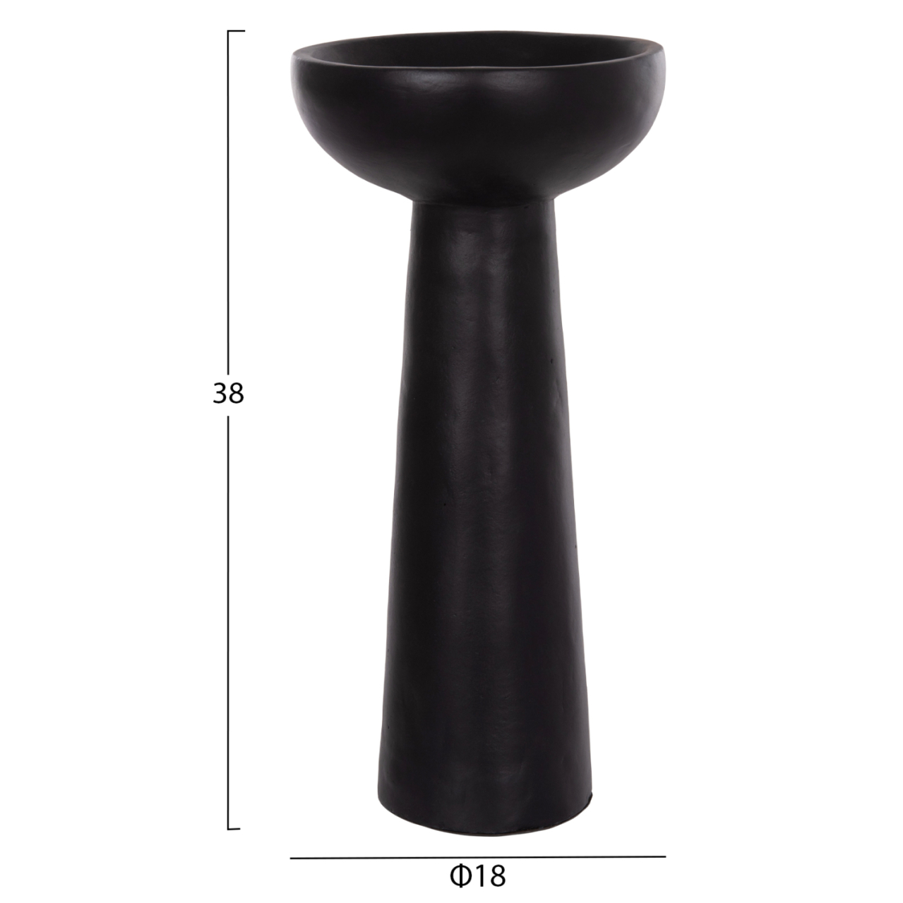 TABLE DECORATIVE VASE LEKKAN HM4664.01L TERRACOTA IN BLACK--Φ18x38Hcm. [2]