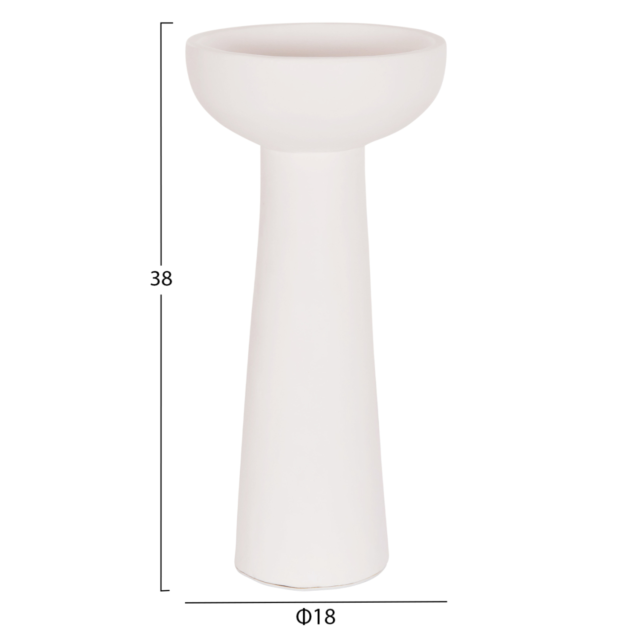TABLE DECORATIVE VASE LEKKAN HM4664.02L TERRACOTA IN WHITE--Φ18x38Hcm. [2]