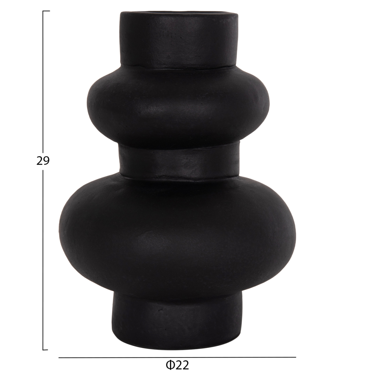 TABLE DECORATIVE VASE LEMA HM4664.01M TERRACOTA IN BLACK--Φ22x29Hcm. [2]