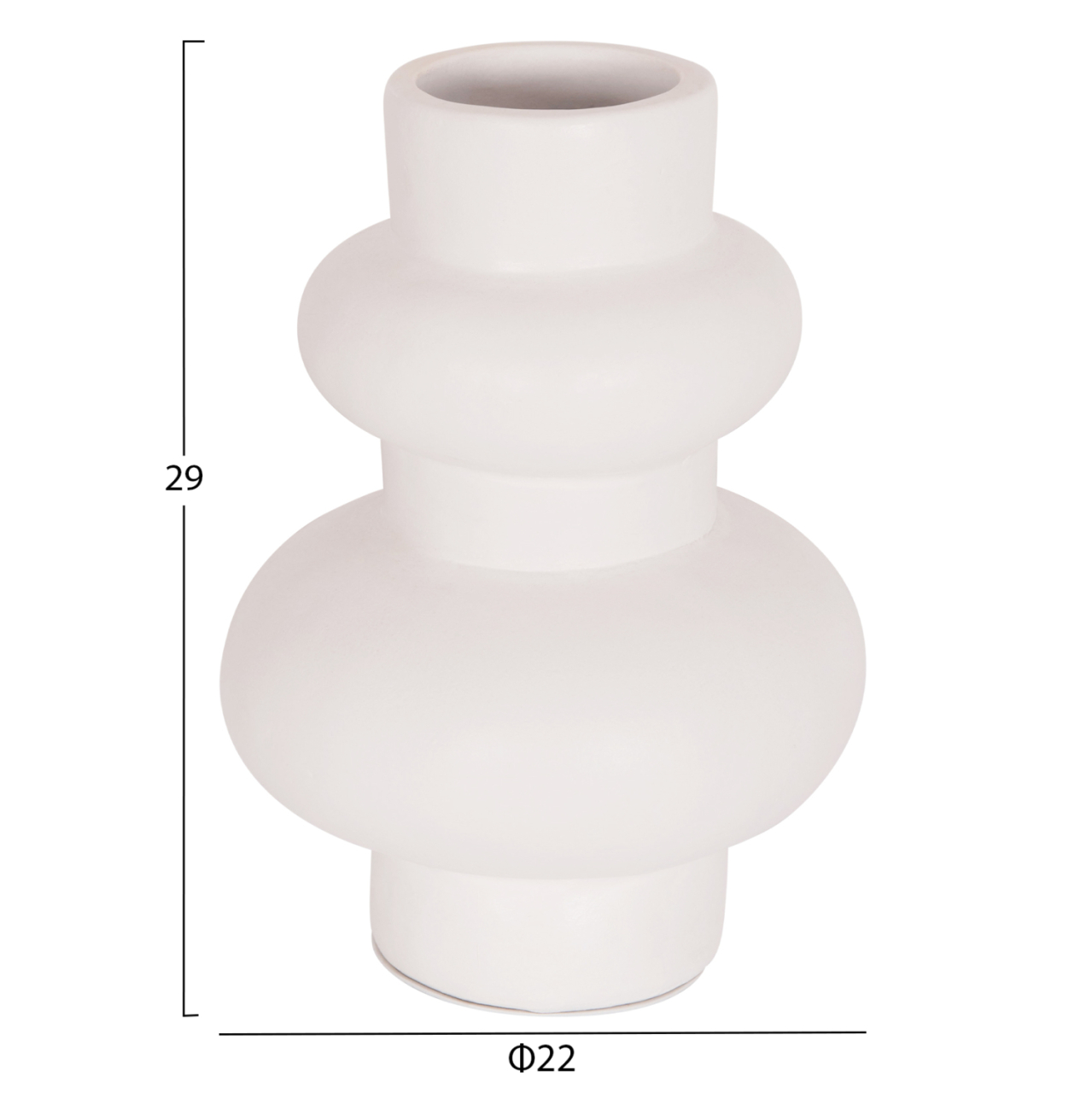 TABLE DECORATIVE VASE LEMA HM4664.02M TERRACOTA IN WHITE--Φ22x29Hcm. [2]
