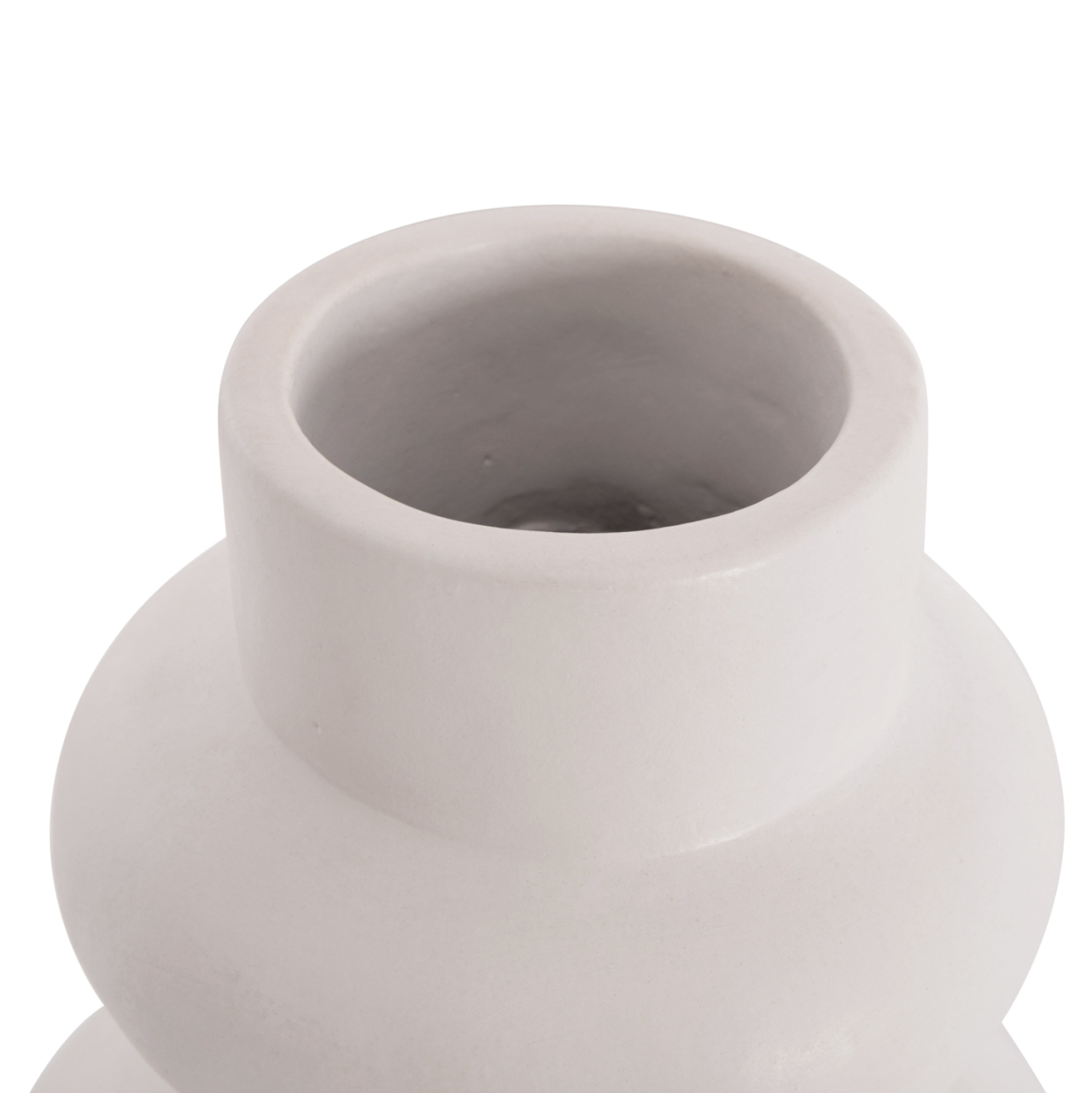 TABLE DECORATIVE VASE LEMA HM4664.02M TERRACOTA IN WHITE--Φ22x29Hcm. [8]