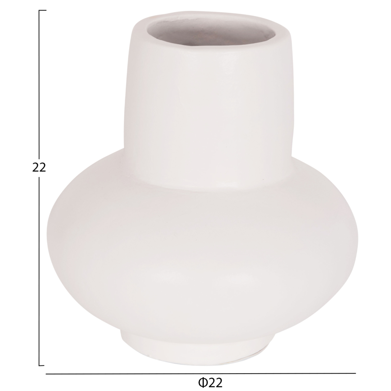 TABLE DECORATIVE VASE LEMA HM4664.02S TERRACOTA IN WHITE--Φ22x22Hcm. [2]