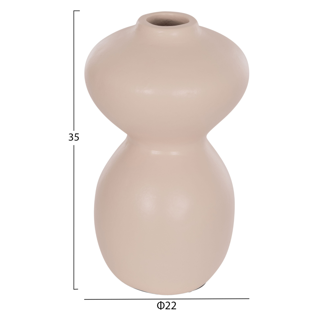 TABLE DECORATIVE VASE NELLY HM4669.02 TERRACOTA IN CREAM WHITE--Φ22x35Hcm. [2]