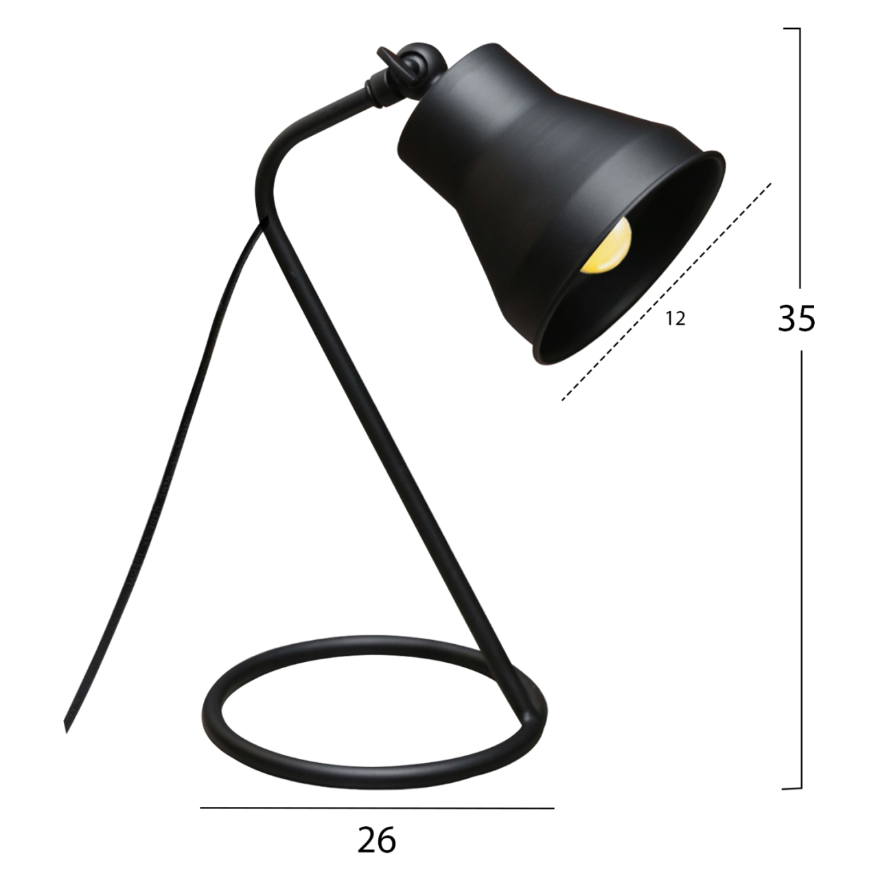 TABLE/DESKTOP LAMP HM7589.01 BLACK RING BASE, BLACK CAP [2]