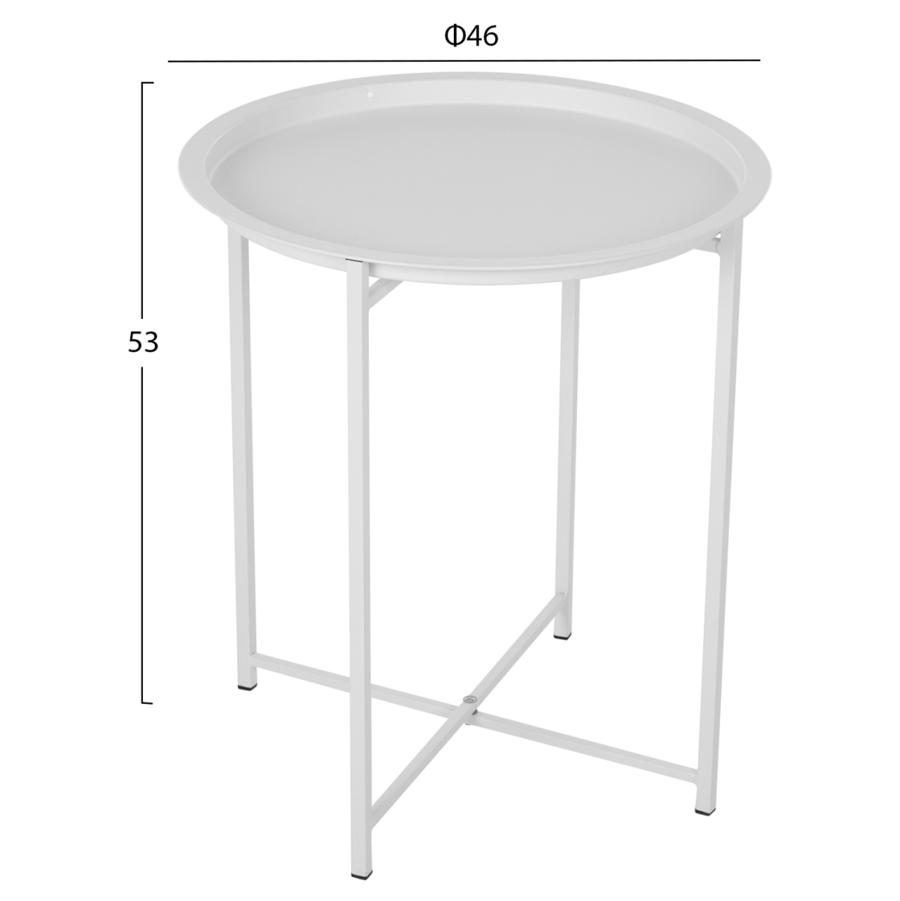 Table Foldable Metallic Grey '46cm HM5287.02 [2]