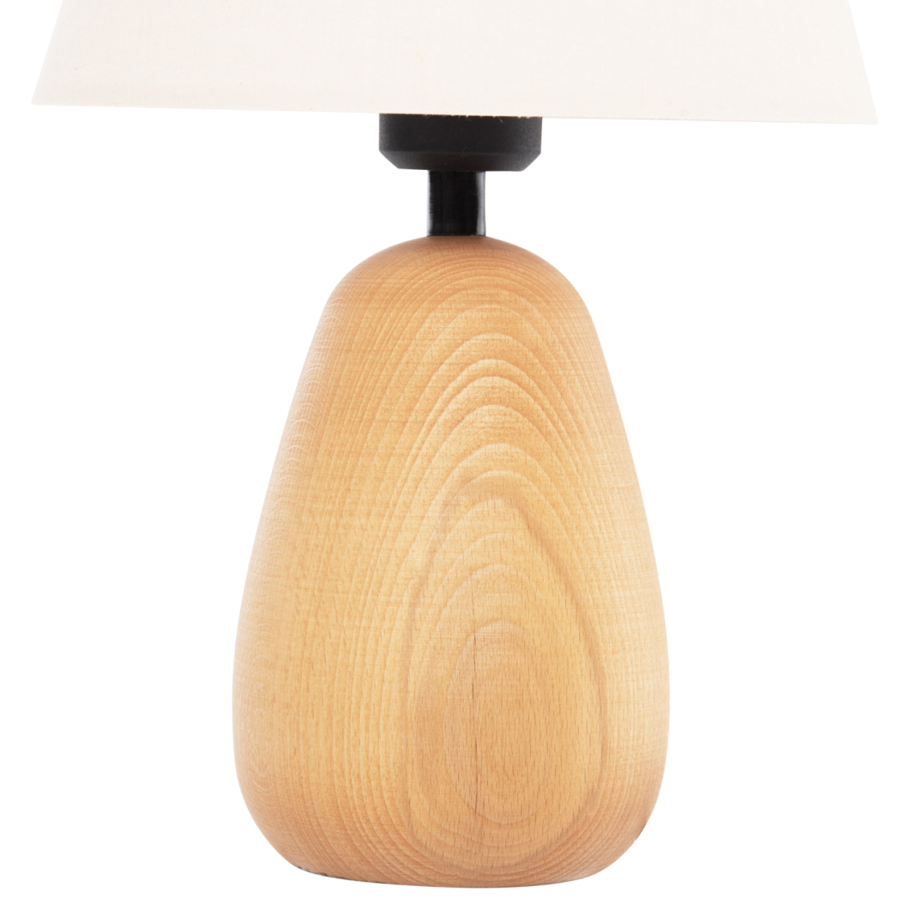 TABLE LAMP CONNI HM4710 CREAM WHITE CAP-WOODEN BASE Φ23x34Hcm. [6]
