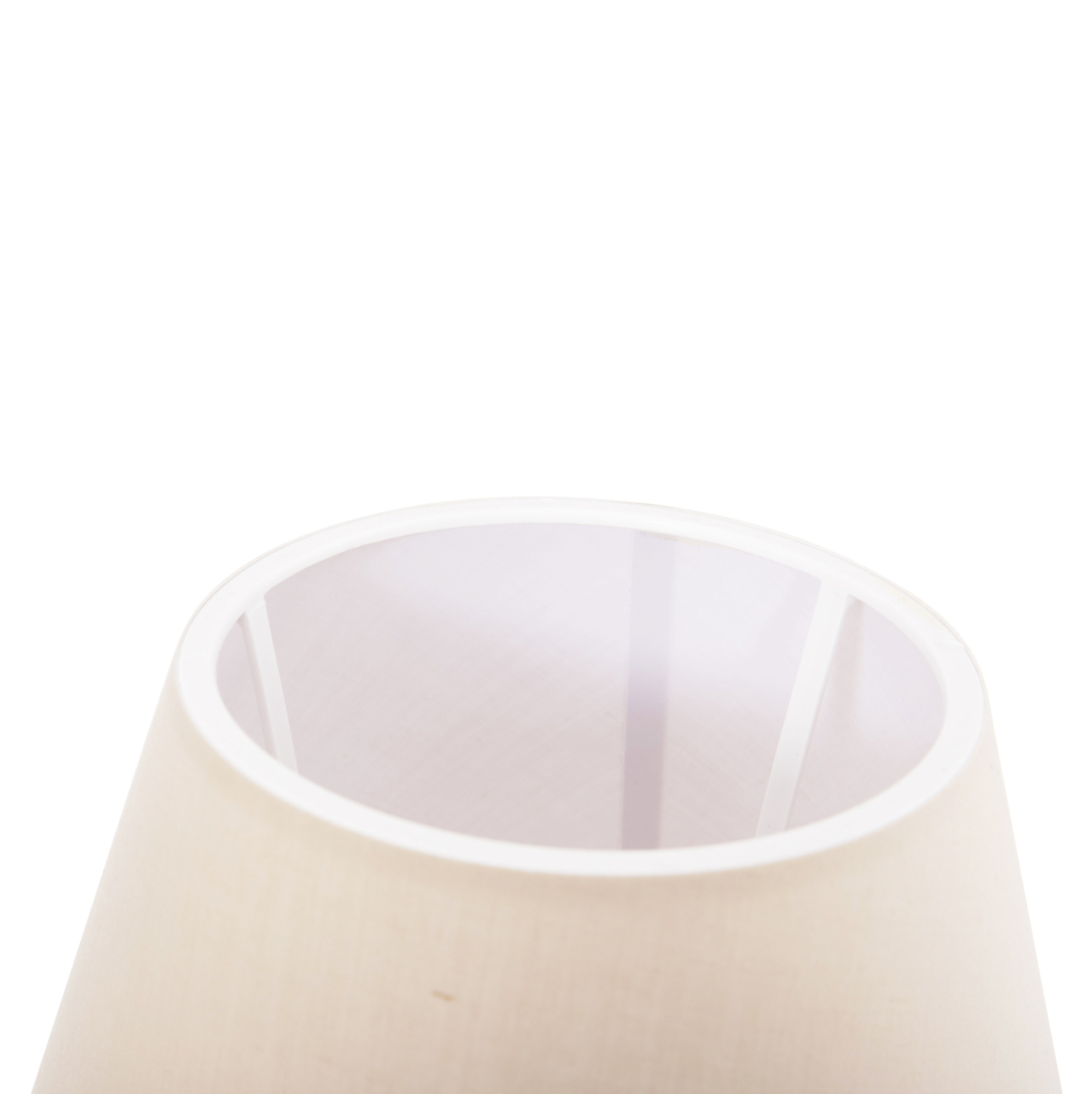 TABLE LAMP CONNI HM4710 CREAM WHITE CAP-WOODEN BASE Φ23x34Hcm. [7]
