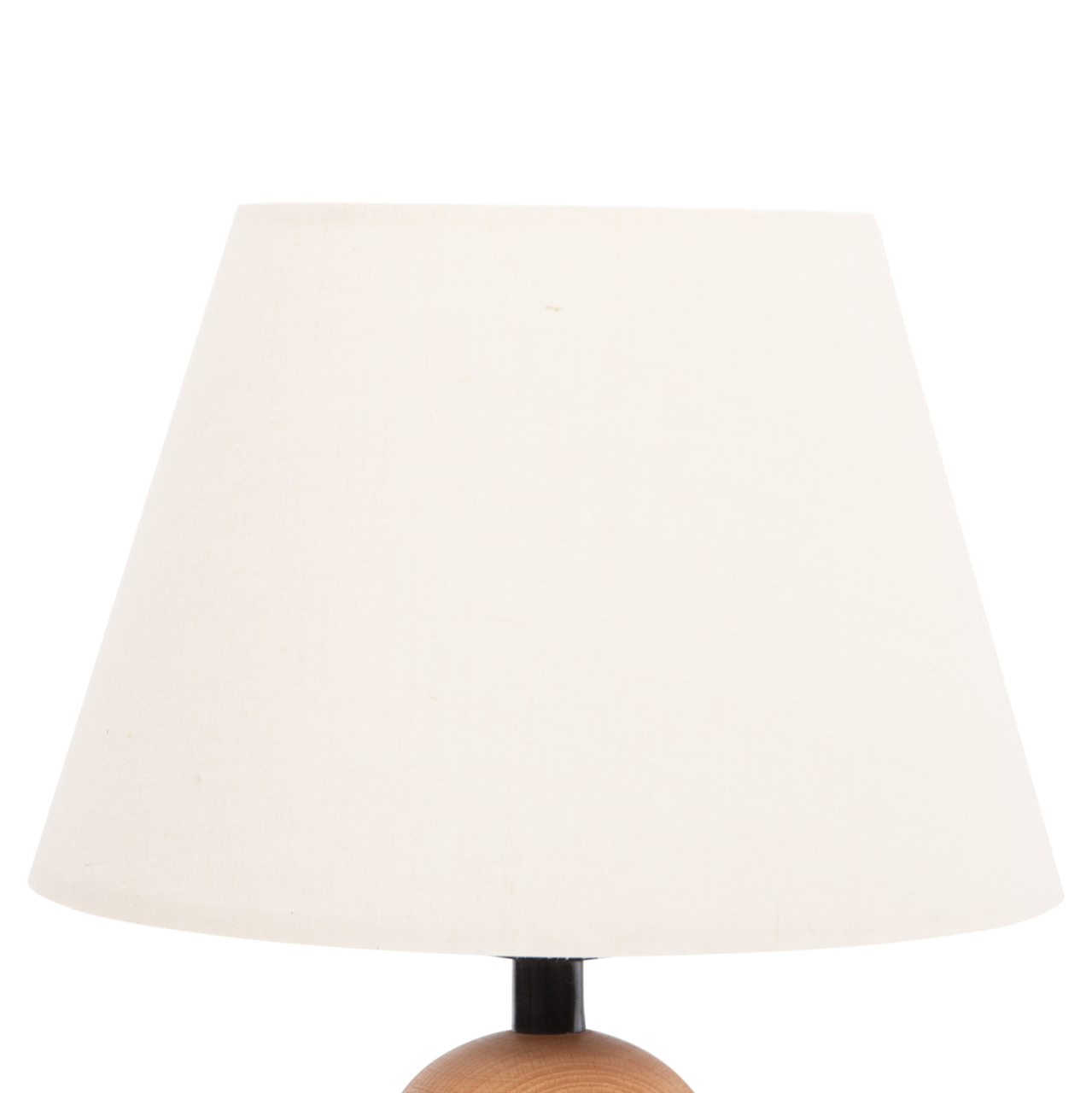TABLE LAMP CONNI HM4710 CREAM WHITE CAP-WOODEN BASE Φ23x34Hcm. [5]