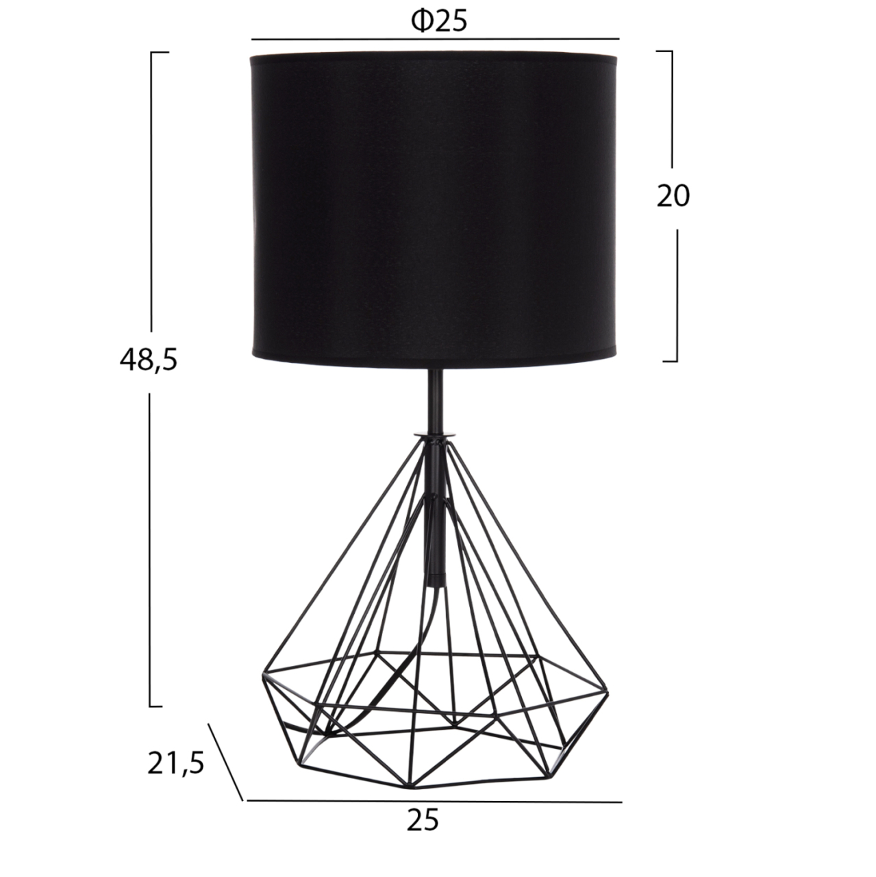 TABLE LAMP GEILO HM7416.11 METAL IN BLACK--BLACK PVC CAP Φ25x48.5Hcm. [2]