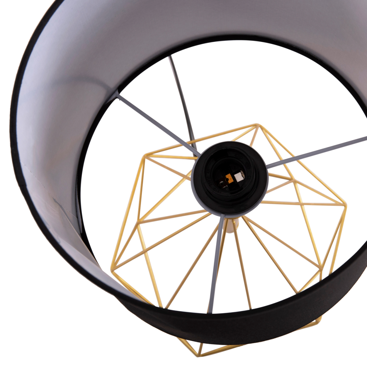 TABLE LAMP GEILO HM7416.12 METAL IN GOLD--BLACK PVC CAP Φ25x48.5Hcm. [4]