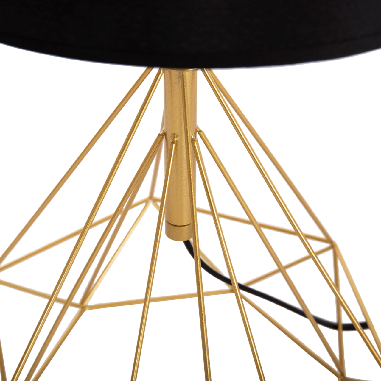 TABLE LAMP GEILO HM7416.12 METAL IN GOLD--BLACK PVC CAP Φ25x48.5Hcm. [6]
