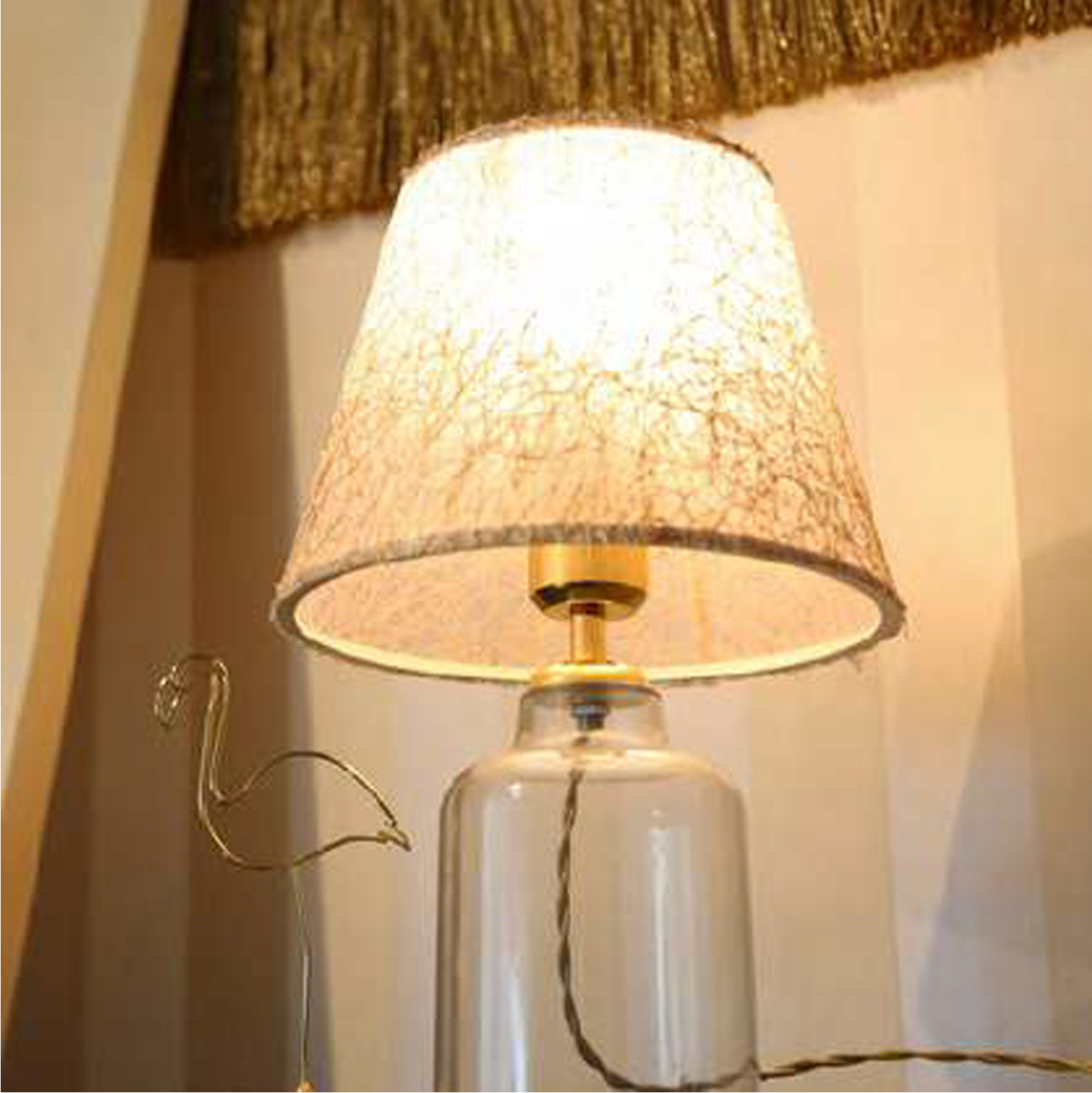 TABLE LAMP HM7583.03 GOLDEN CAP, TRANSPARENT BASE, GOLDEN PILLAR [4]