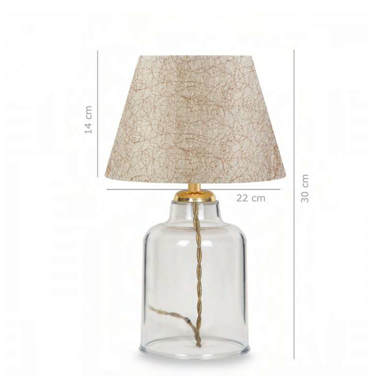 TABLE LAMP HM7583.03 GOLDEN CAP, TRANSPARENT BASE, GOLDEN PILLAR [2]