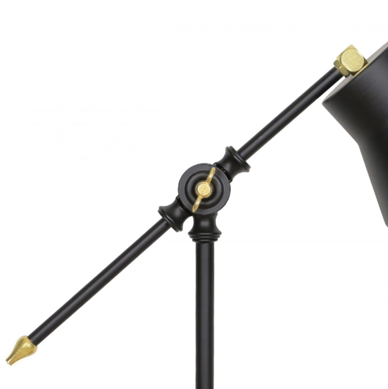 TABLE LAMP HM7584.01 LIGHT BROWN BASE, BLACK PILLAR AND ARM, BLACK CAP [4]