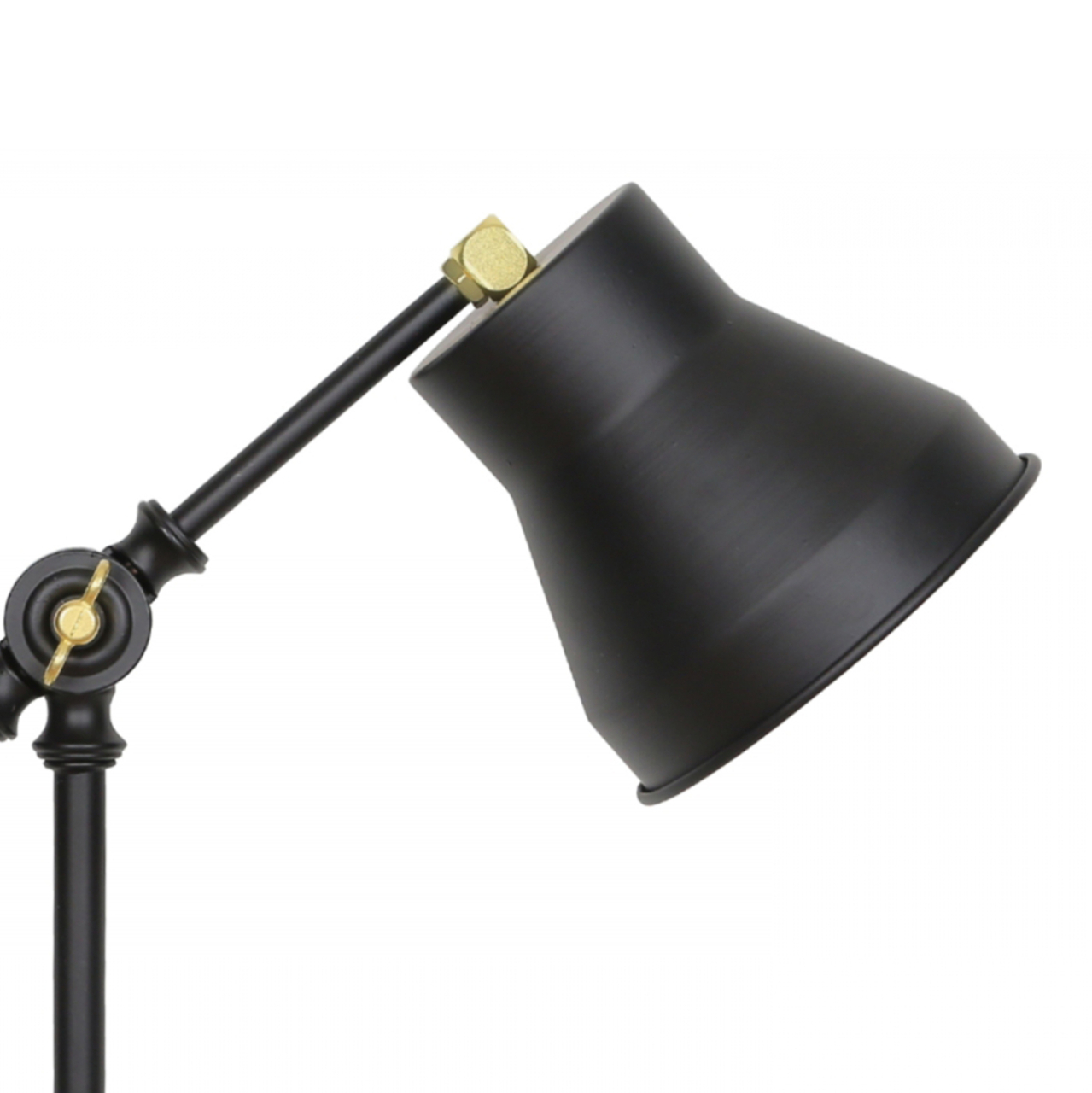 TABLE LAMP HM7584.01 LIGHT BROWN BASE, BLACK PILLAR AND ARM, BLACK CAP [5]