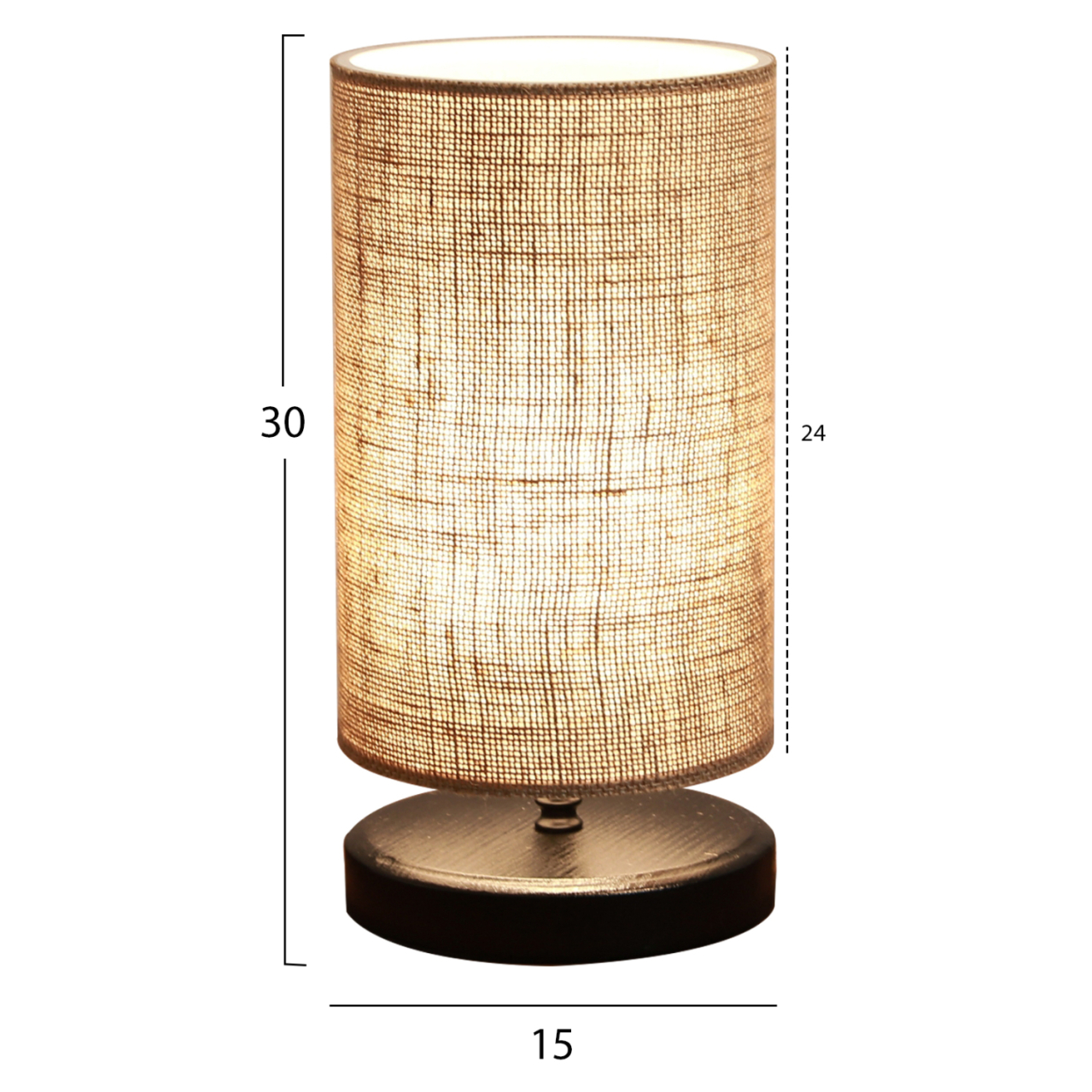 TABLE LAMP HM7595.01 BEIGE-BLACK 15Χ30Hcm. [2]