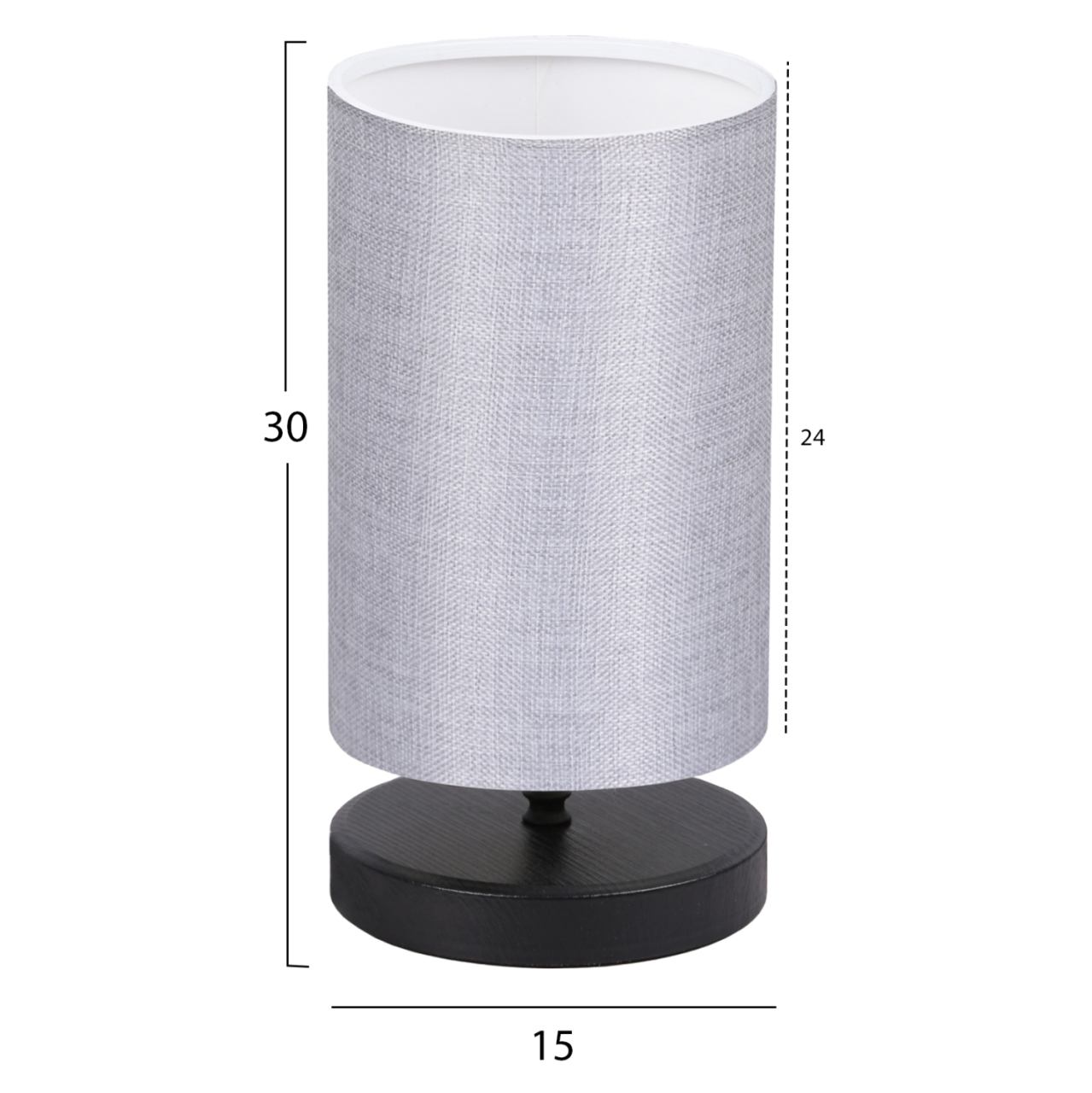 TABLE LAMP HM7595.03 BLACK BASE, LIGHT GREY CAP [2]