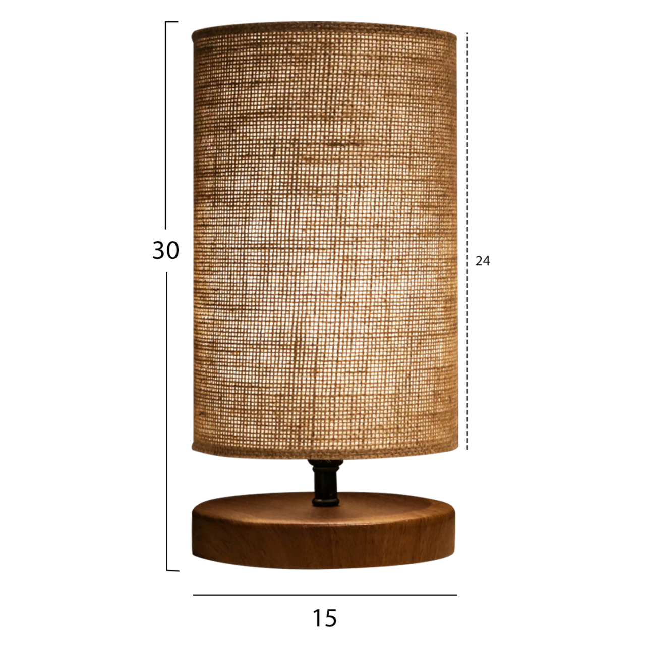TABLE LAMP HM7596.01 BROWN BASE, SAND COLORED WICKER CAP [2]