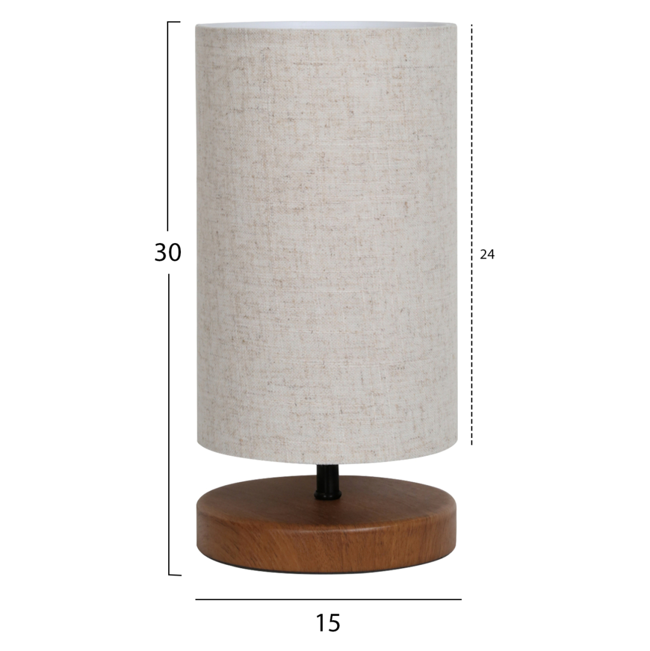 TABLE LAMP HM7596.02 BROWN BASE, ECRU WICKER CAP [2]