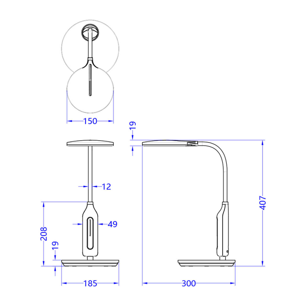 TABLE LAMP LED BLAIN HM4460.01 WHITE ABS and SILICONE Φ18.5x40.7H cm. [2]
