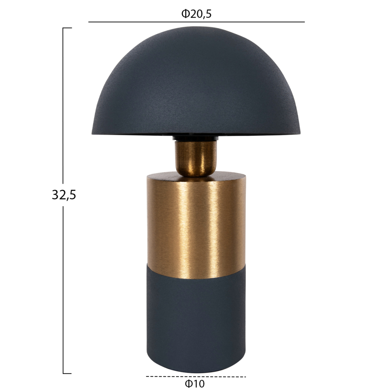 TABLE LAMP PUNE HM4245.05 METAL IN ANTHRACITE BLUE-GOLD Φ20,5x32,5Hcm. [2]