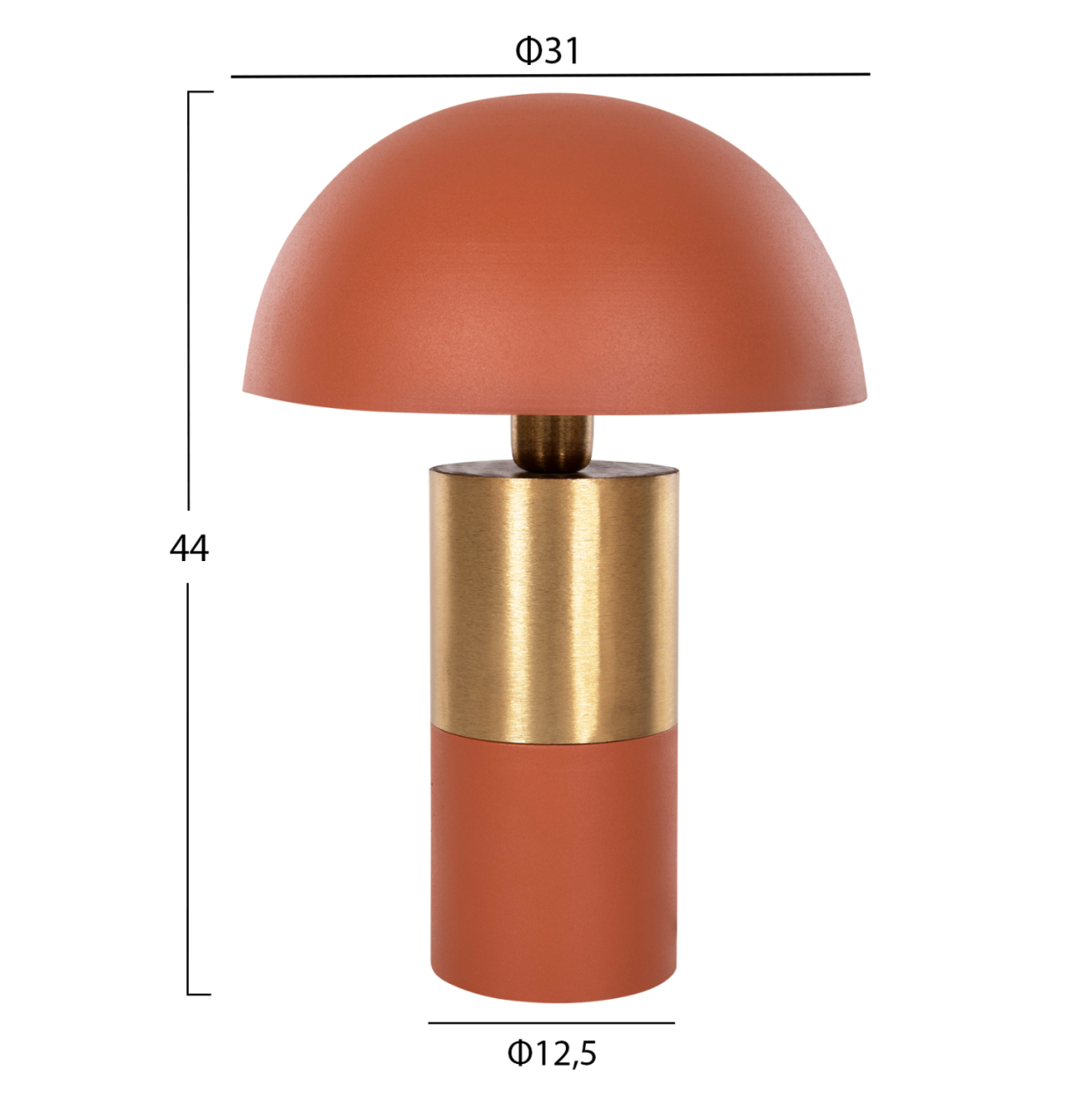 TABLE LAMP PUNE HM4252.08 METAL IN ORANGE-GOLD Φ31x44Hcm. [2]