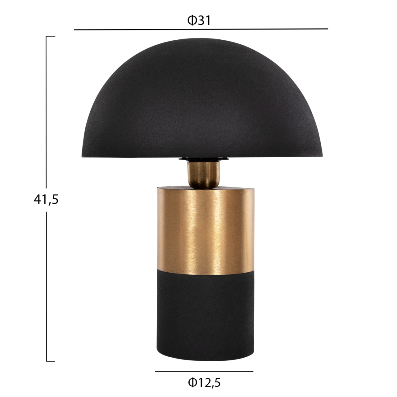 TABLE LAMP PUNE HM4253.04 METAL IN BLACK-GOLD Φ31x41.5Hcm. [2]