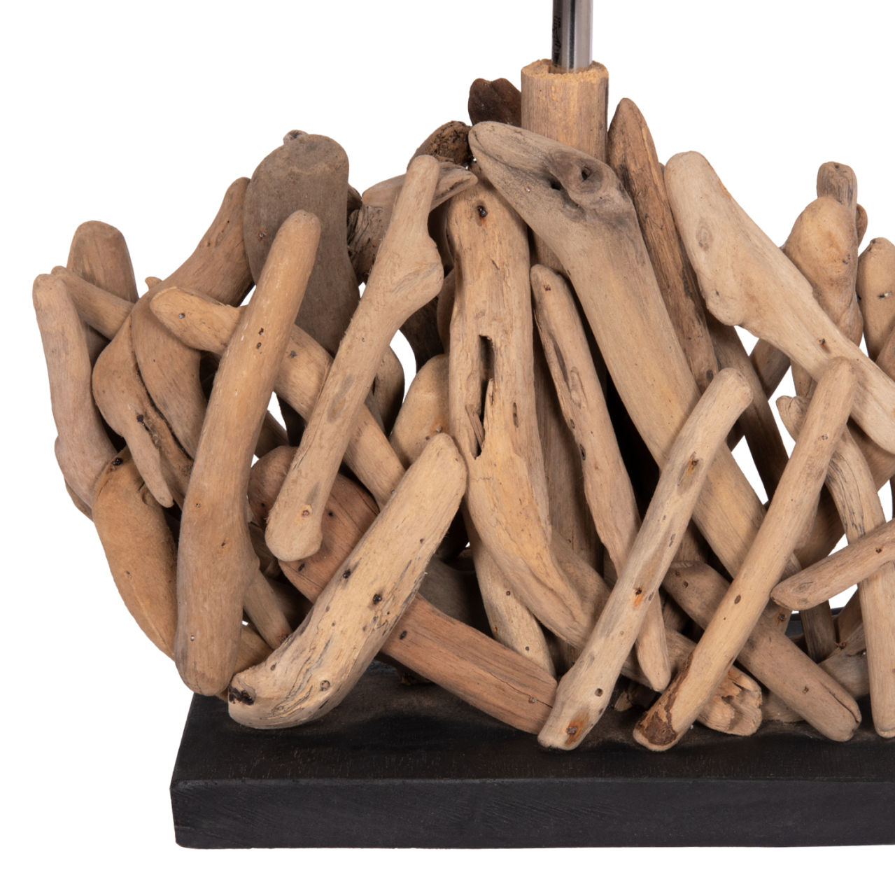 TABLE LAMP RECTANGULAR TWIGGY HM4424 DRIFTWOOD and WHITE CAP 35.5x15x47Hcm. [5]