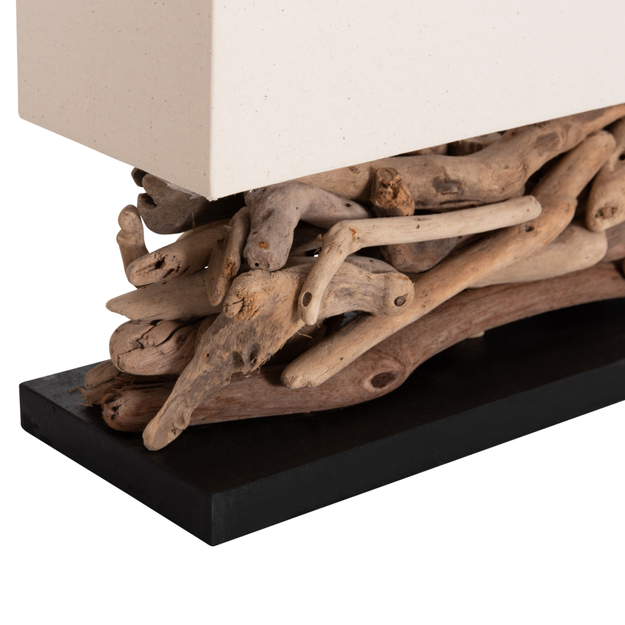 TABLE LAMP RECTANGULAR TWIGGY HM4432 DRIFTWOOD and WHITE CAP 50x16.5x38Hcm. [9]