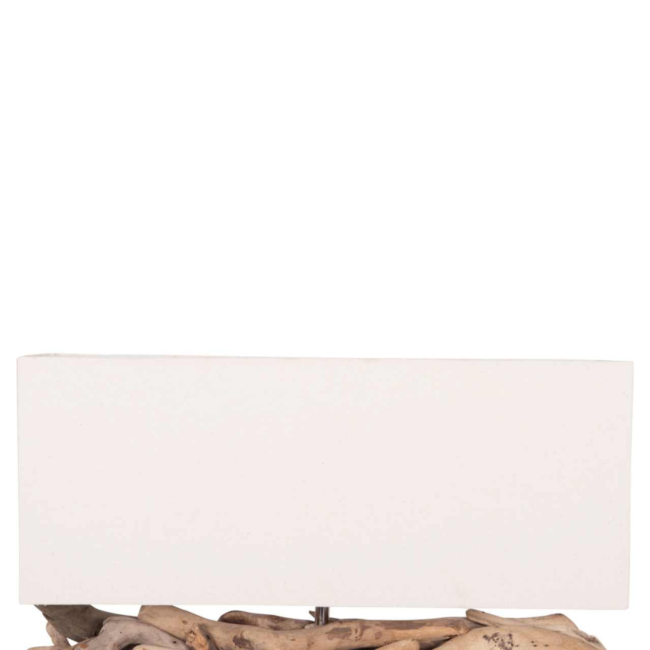 TABLE LAMP RECTANGULAR TWIGGY HM4432 DRIFTWOOD and WHITE CAP 50x16.5x38Hcm. [6]