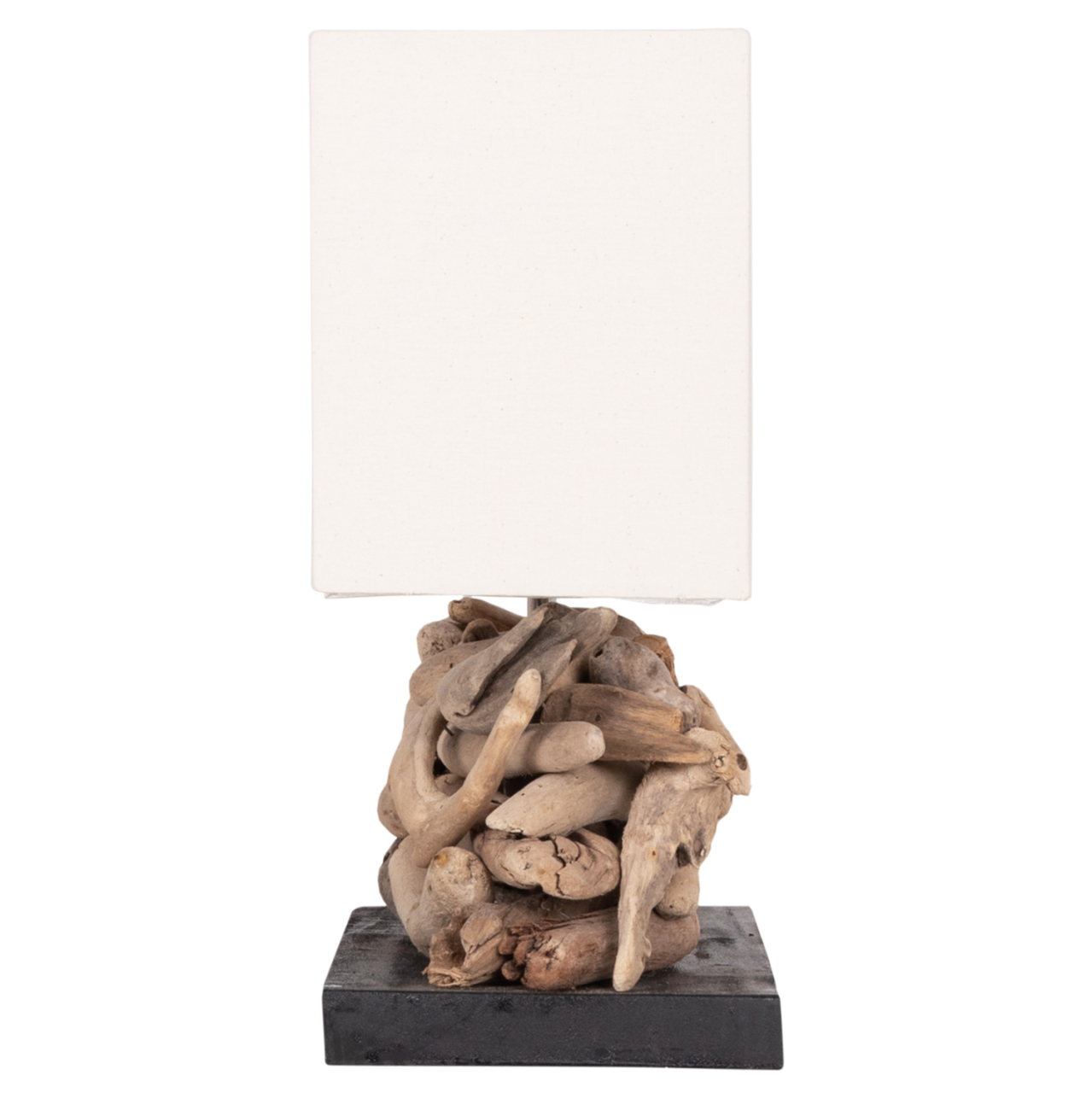 TABLE LAMP RECTANGULAR TWIGGY HM4432 DRIFTWOOD and WHITE CAP 50x16.5x38Hcm. [5]