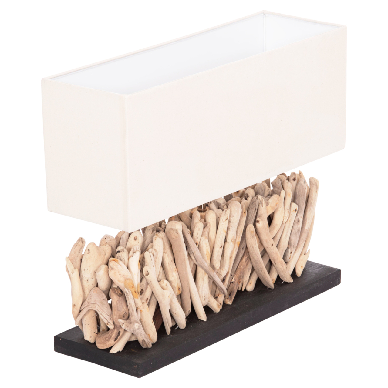 TABLE LAMP RECTANGULAR TWIGGY HM4434 DRIFTWOOD and WHITE CAP 56x16.5x43Hcm. [5]