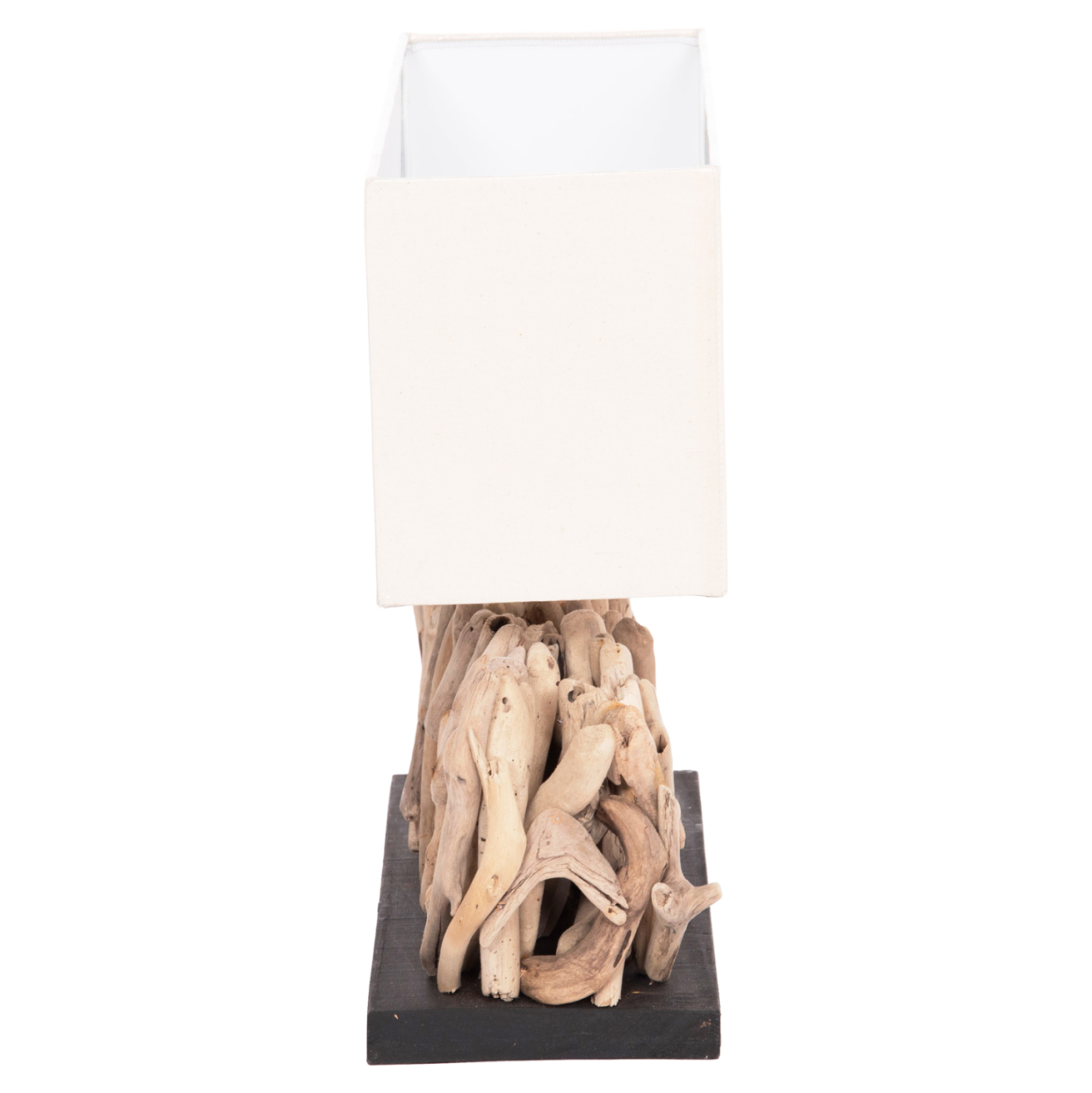 TABLE LAMP RECTANGULAR TWIGGY HM4434 DRIFTWOOD and WHITE CAP 56x16.5x43Hcm. [4]