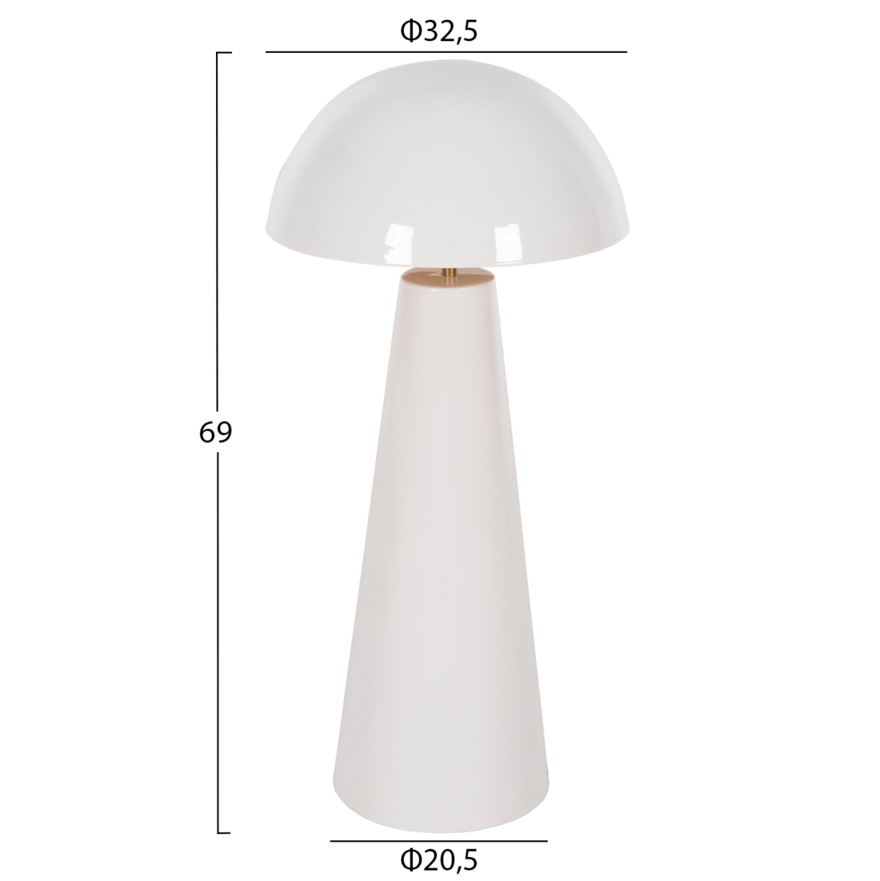 TABLE LAMP SMUSH HM4258.03 METAL IN WHITE-ROTATING CAP Φ32,5x69Hcm. [2]