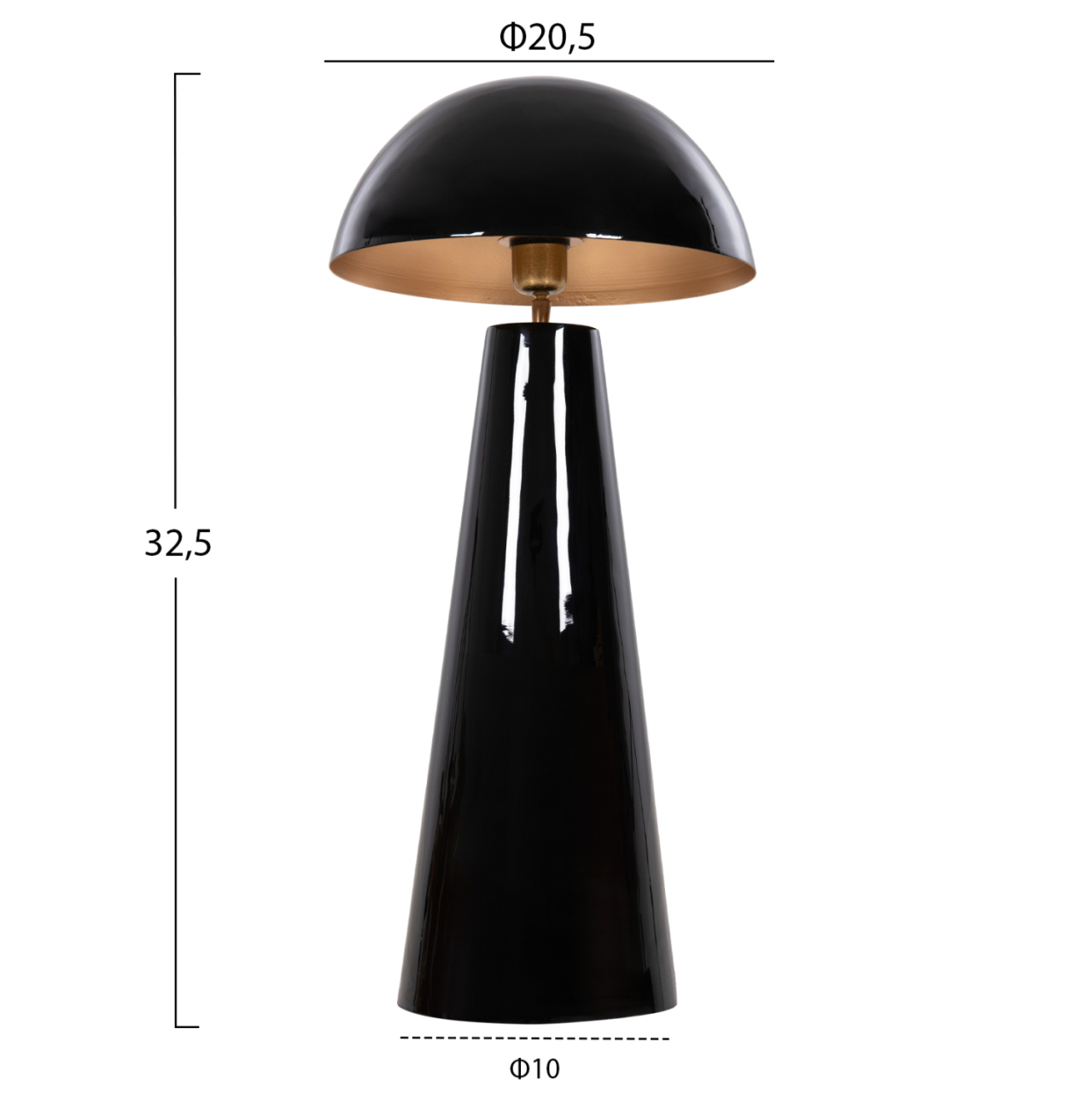 TABLE LAMP SMUSH HM4258.04 METAL IN BLACK-ROTATING CAP Φ32,5x69Hcm. [2]