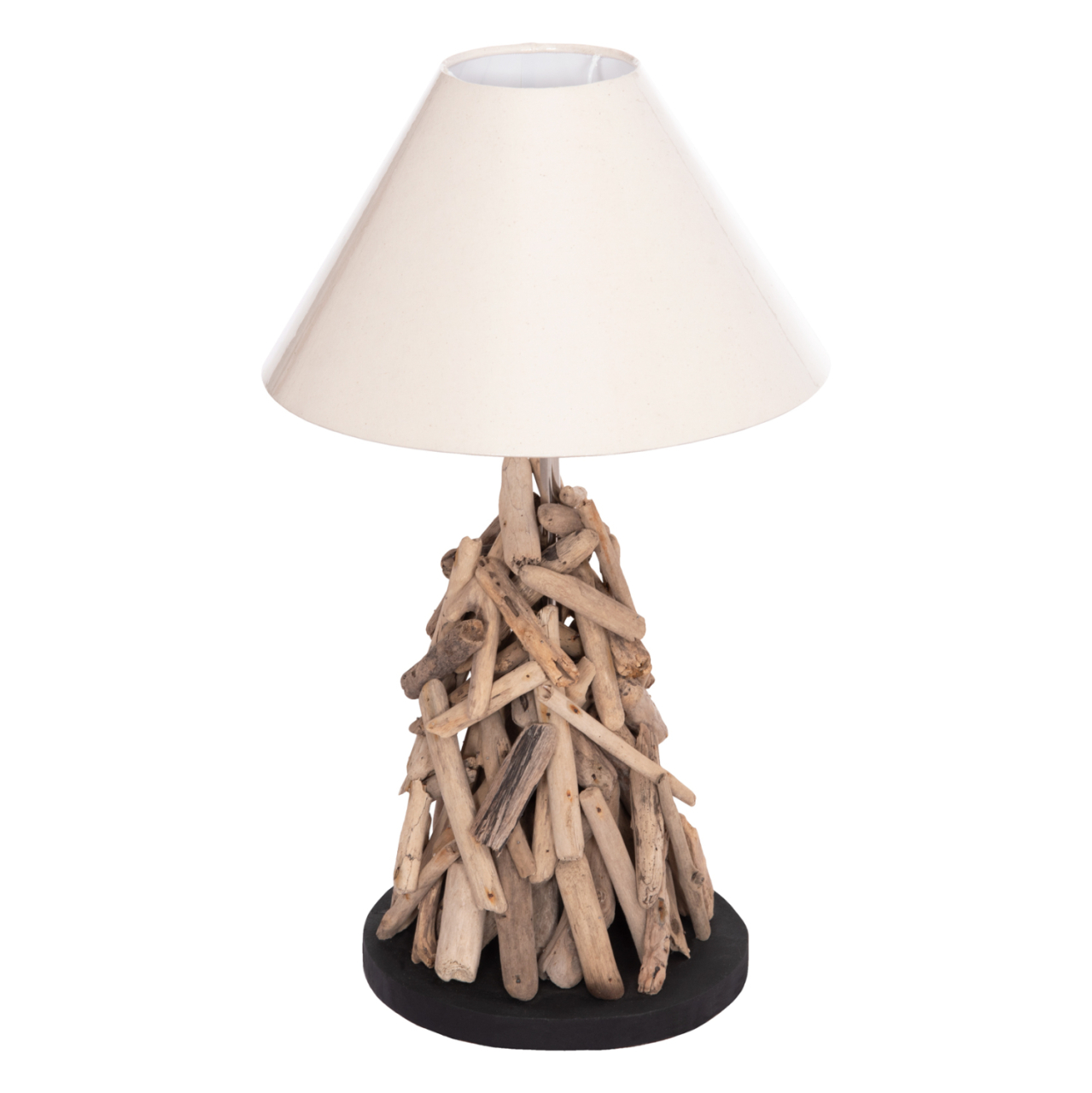 TABLE LAMP TWIGGY HM4423 DRIFTWOOD and WHITE CAP Φ35x61Hcm. [3]