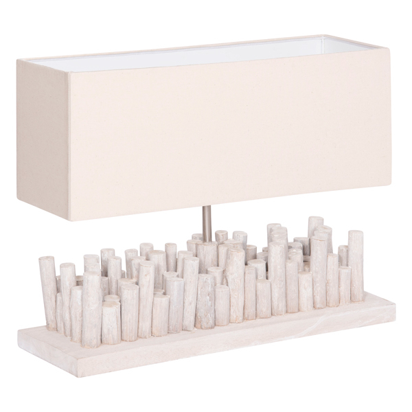 TABLE LAMP TWIGGY HM4426 DRIFTWOOD and CAP IN WHITE 50.5x16.5x40Hcm. [7]