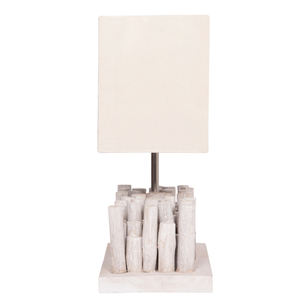 TABLE LAMP TWIGGY HM4426 DRIFTWOOD and CAP IN WHITE 50.5x16.5x40Hcm. [4]