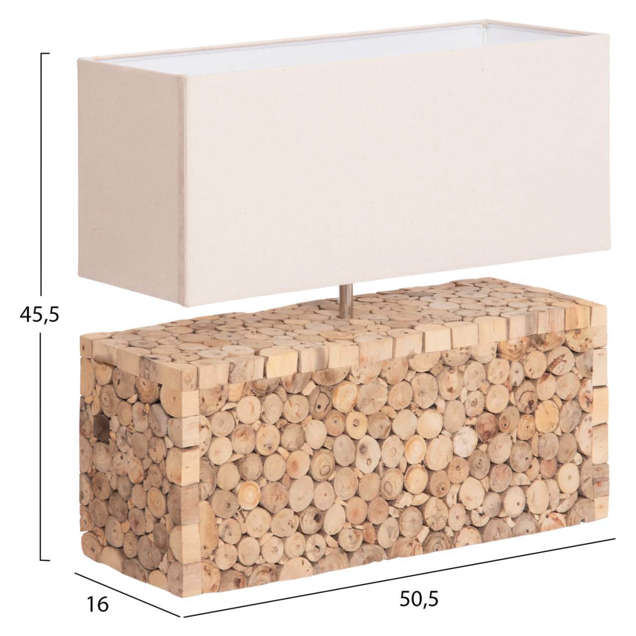 TABLE LAMP TWIGGY HM4437 DRIFTWOOD and WHITE CAP 50.5x16x45.5Hcm. [2]