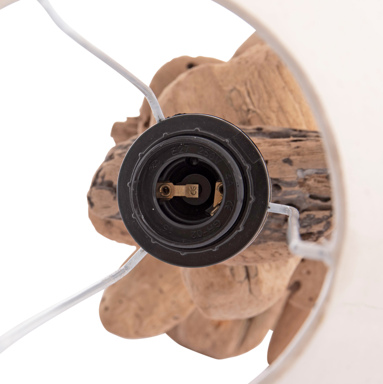 TABLE LAMP TYGO HM4436 DRIFTWOOD and WHITE CAP Φ35x57Hcm. [5]