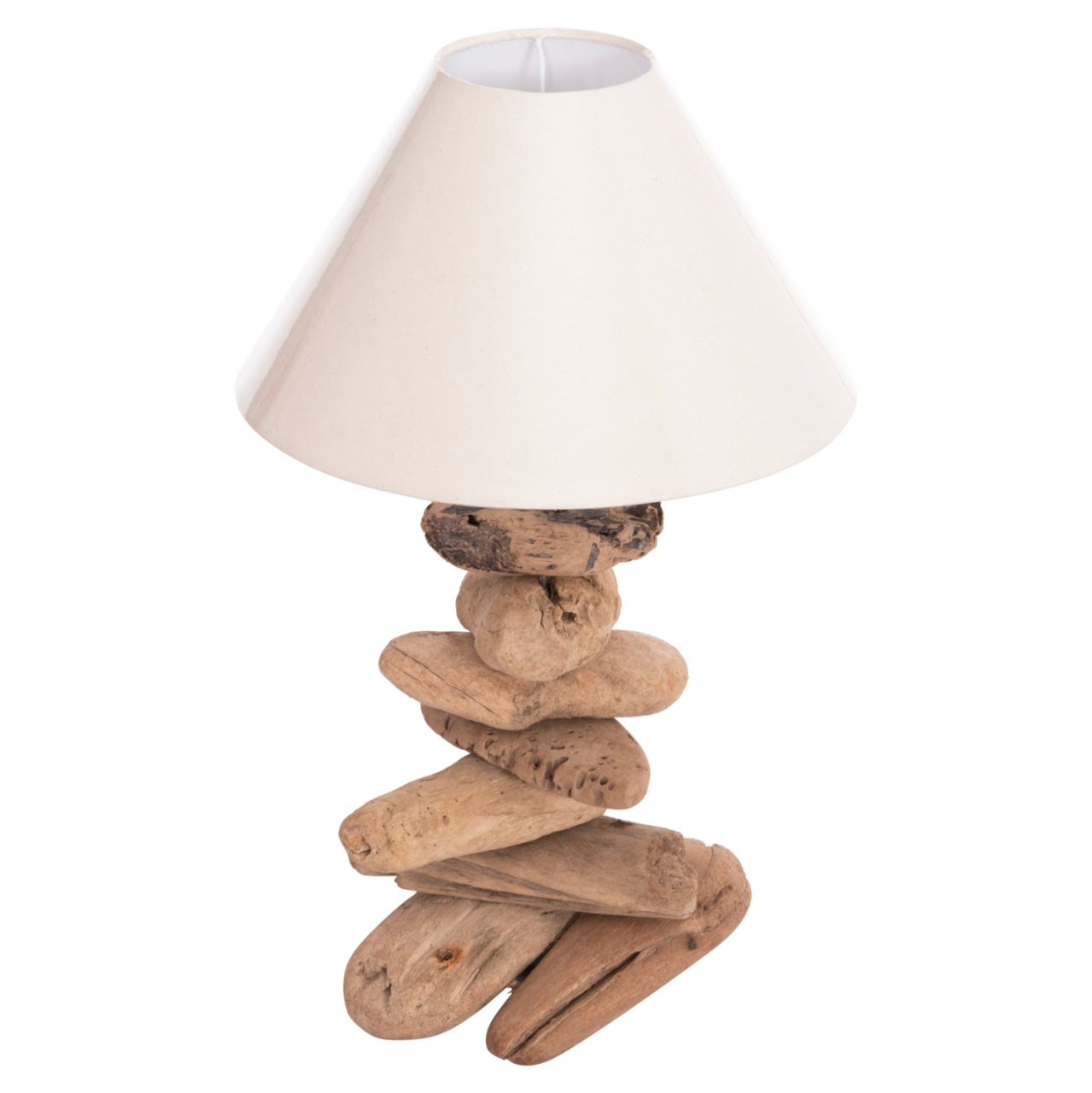 TABLE LAMP TYGO HM4436 DRIFTWOOD and WHITE CAP Φ35x57Hcm. [3]