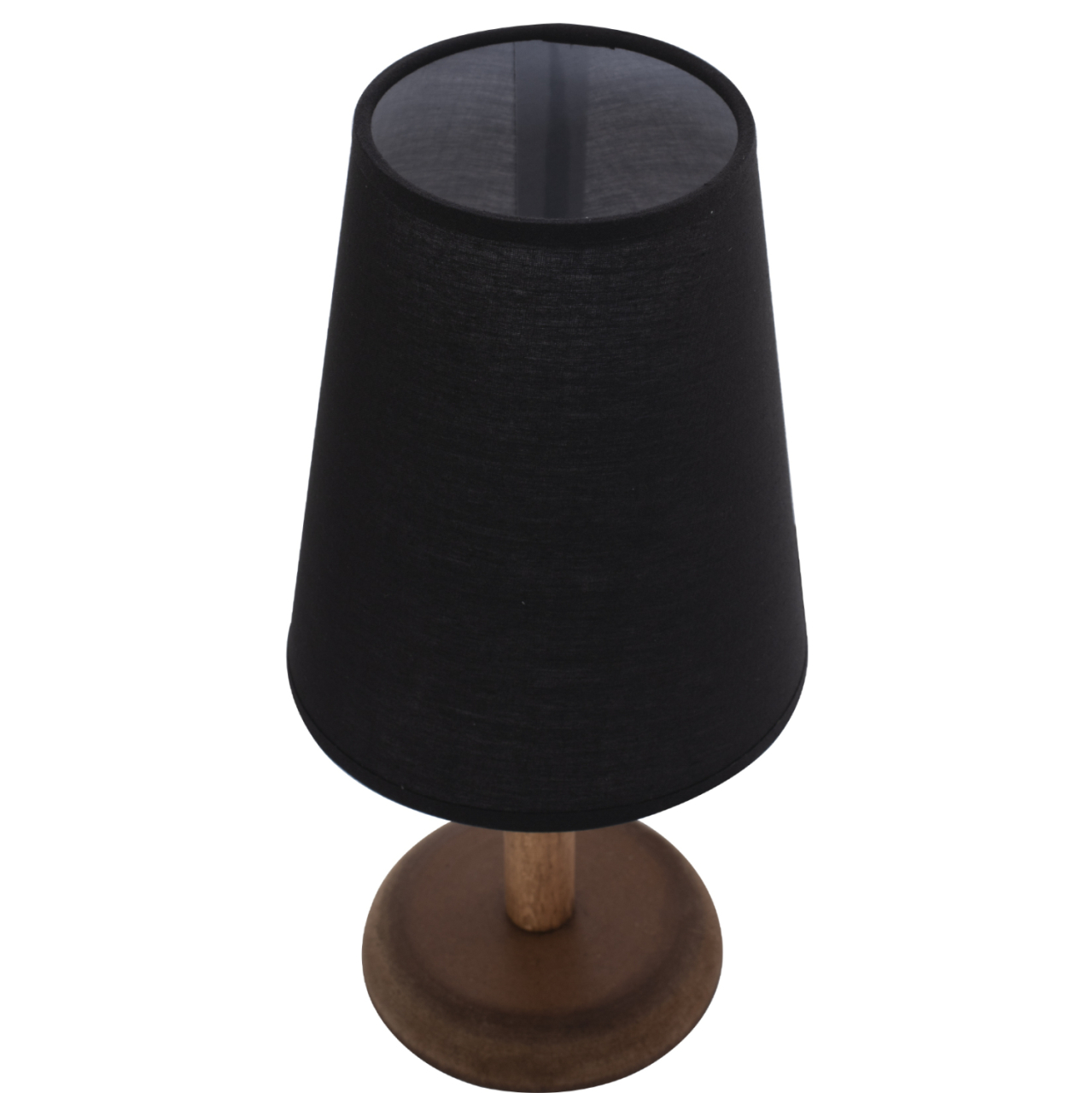 TABLE LAMP WALNUT COLOR WOOD WITH CYLINDRICAL BLACK CAP Φ15x34Hcm.HM7692.01 [3]