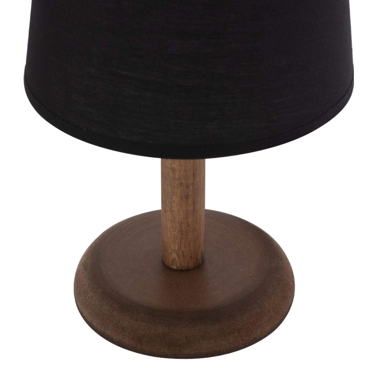 TABLE LAMP WALNUT COLOR WOOD WITH CYLINDRICAL BLACK CAP Φ15x34Hcm.HM7692.01 [4]