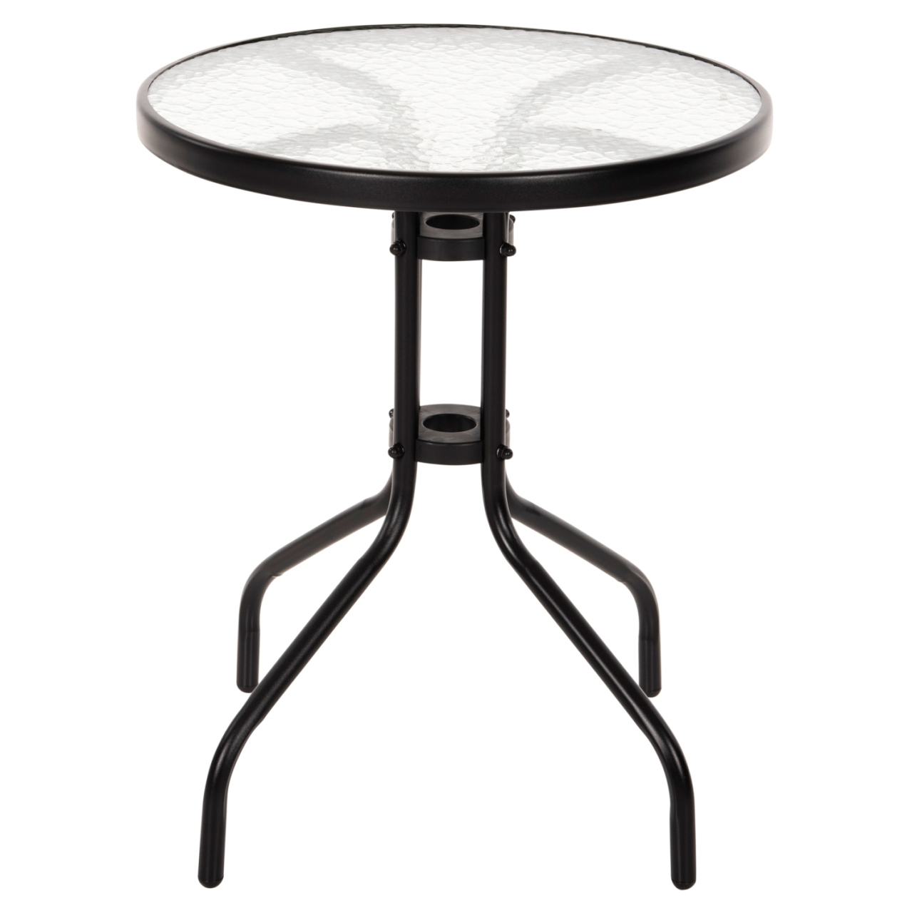 TABLE LIMA HM5079.03 METAL BLACK WITH TEMPERED GLASS TOP Φ60x68Hcm. [3]
