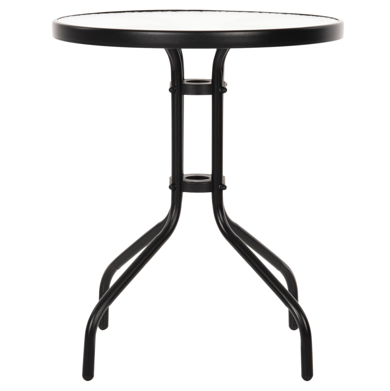 TABLE LIMA HM5079.03 METAL BLACK WITH TEMPERED GLASS TOP Φ60x68Hcm. [4]