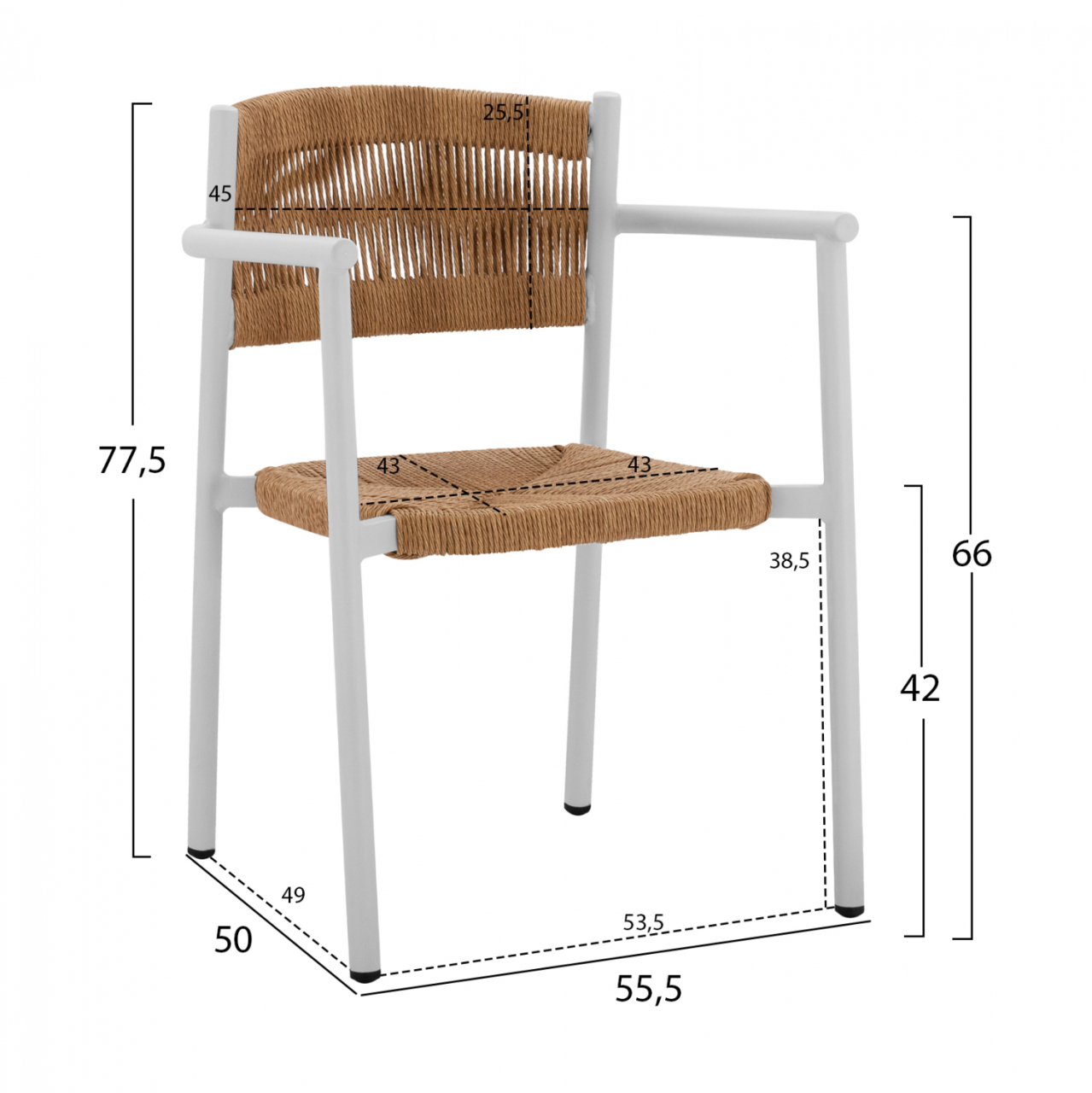 TABLE SET 7PCS WITH POLYWOOD TABLE 200X94 and WHITE ALUMINUM ARMCHAIRS HM11424 [3]